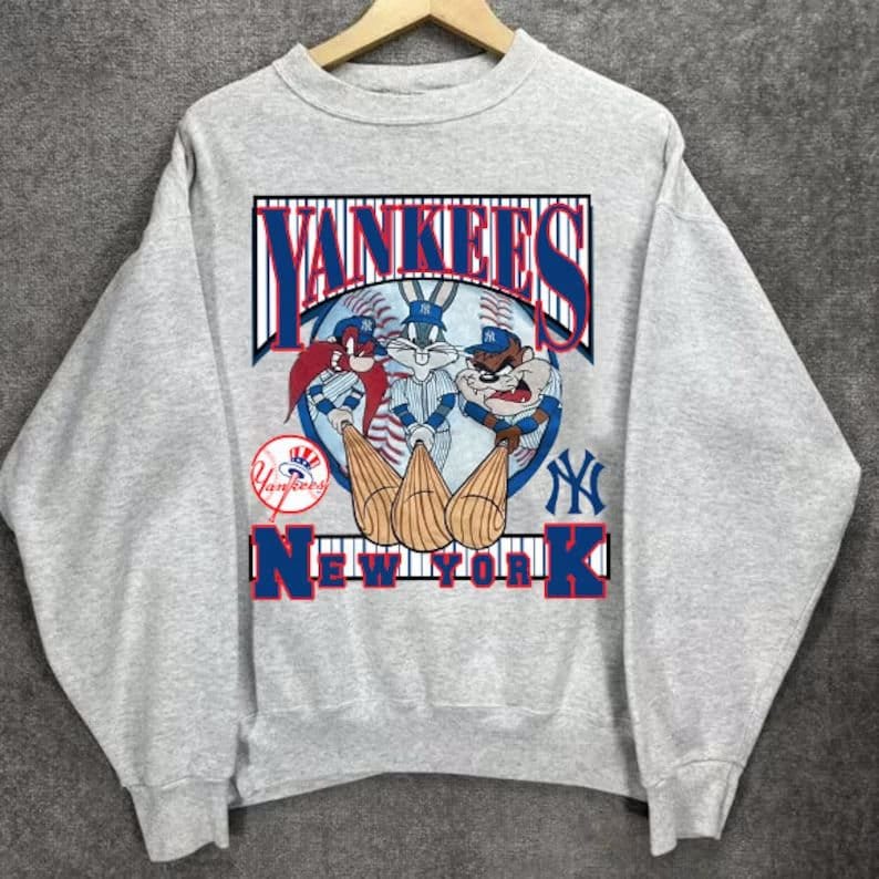 Vintage New York Yankees Looney Tunes Sweatshirt, New York Yankees Shirt, New York Baseball Shirt, Unisex T-shirt Sweatshirt Hoodie - Yankees World Series Tshirt
