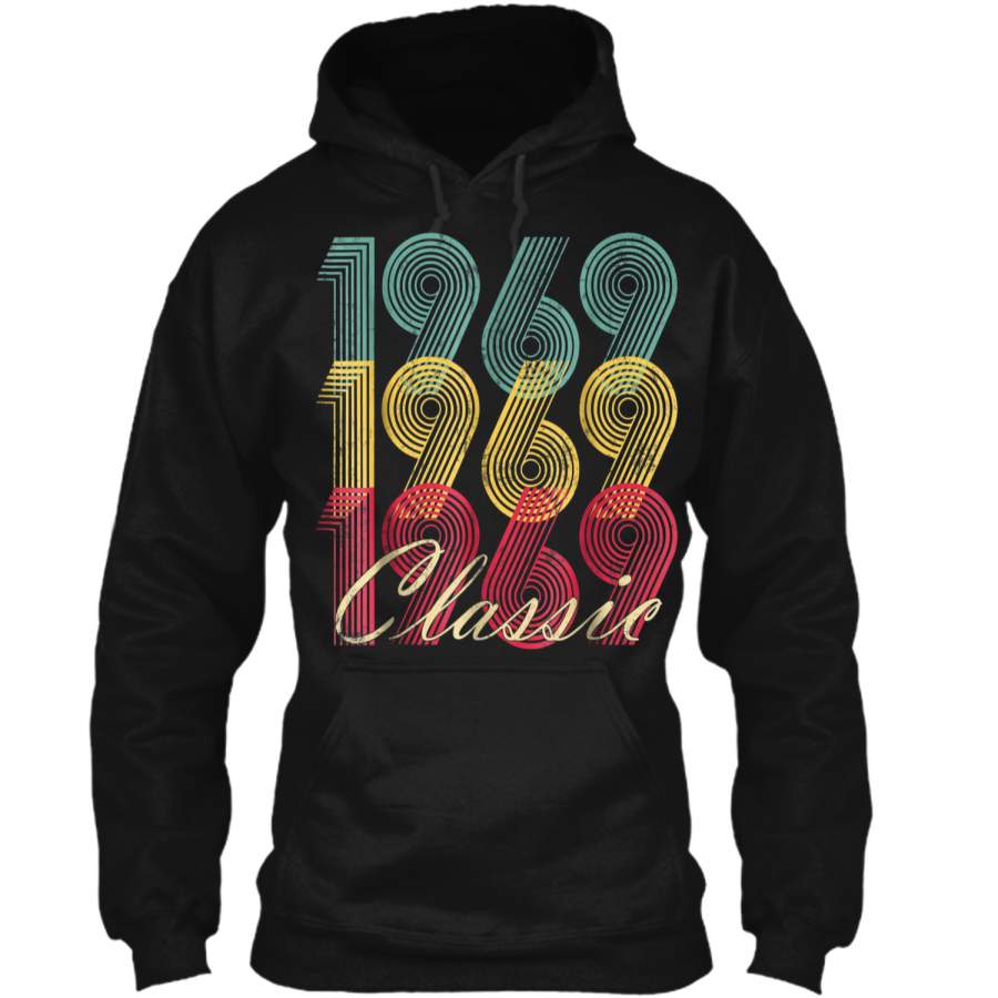 50th Birthday Gift Vintage 1969 Classic Men Women Pullover Hoodie 8 oz