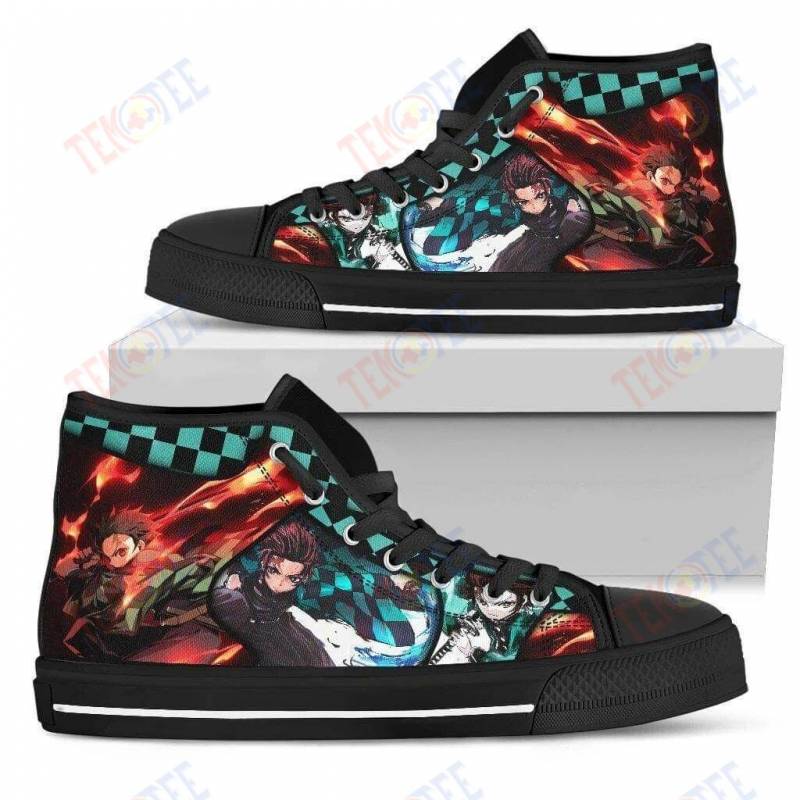 Mens Womens Demon Slayer High Top Vans Shoes TMT158