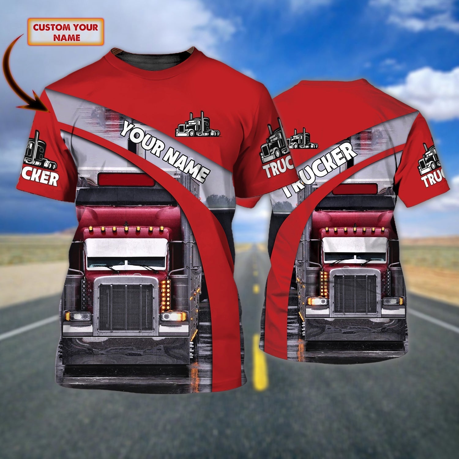 Customized Red Truck T Shirt Gift For Trucker Friend Trucker Day Present