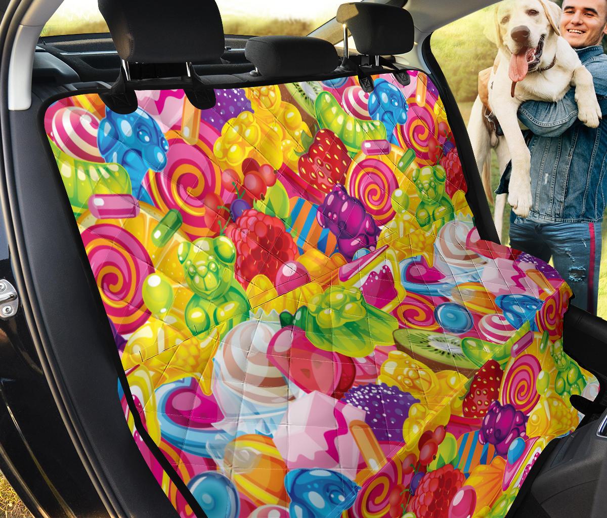 Candy Pattern Print Design Ca01 Rear Dog  Seat Cover