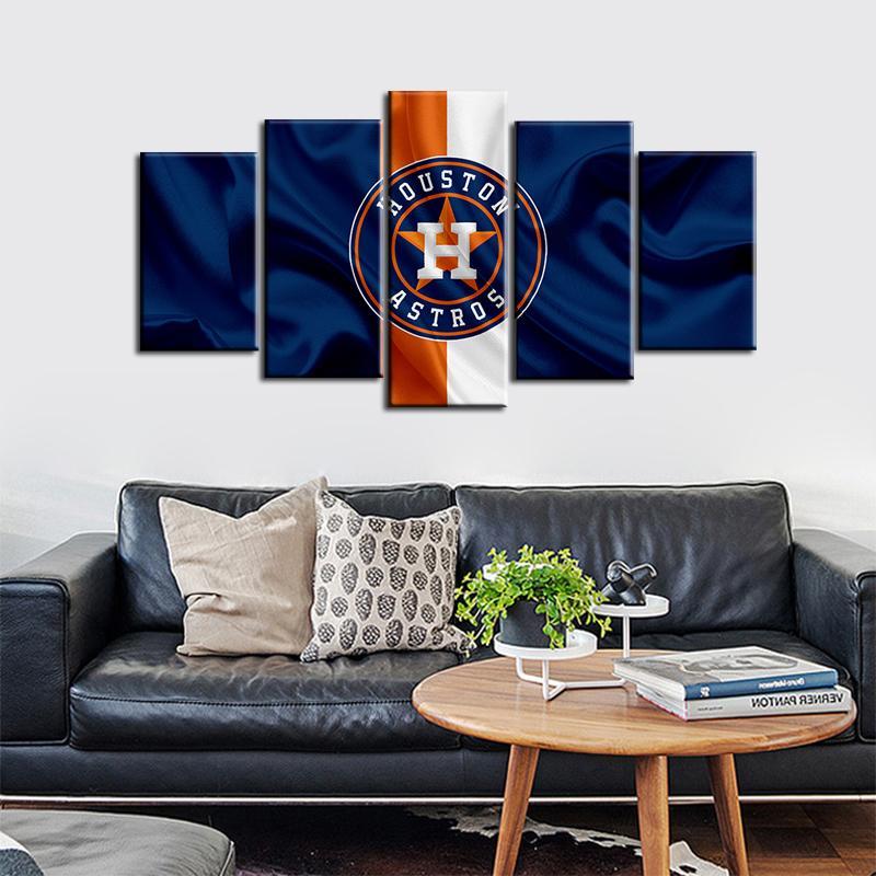 Houston Astros Fabric Flag Style Canvas