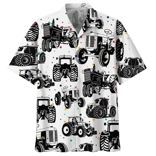 Black And White Tractor Hawaii Farm Aloha Hawaii Shirt For Women Ha93539