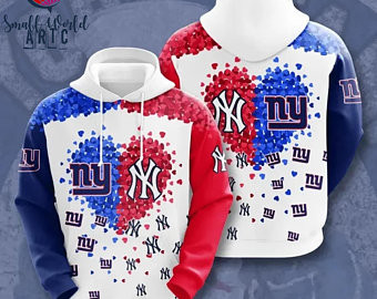 New York Giants X New York Mets Love 27 Unisex 3D Hoodie Gift For Fans