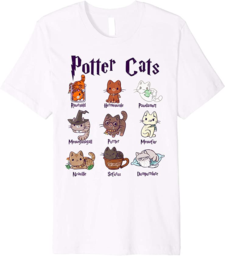 Potter Cats Cute Harry Pawter Kitten gift for Girls Premium T-Shirt