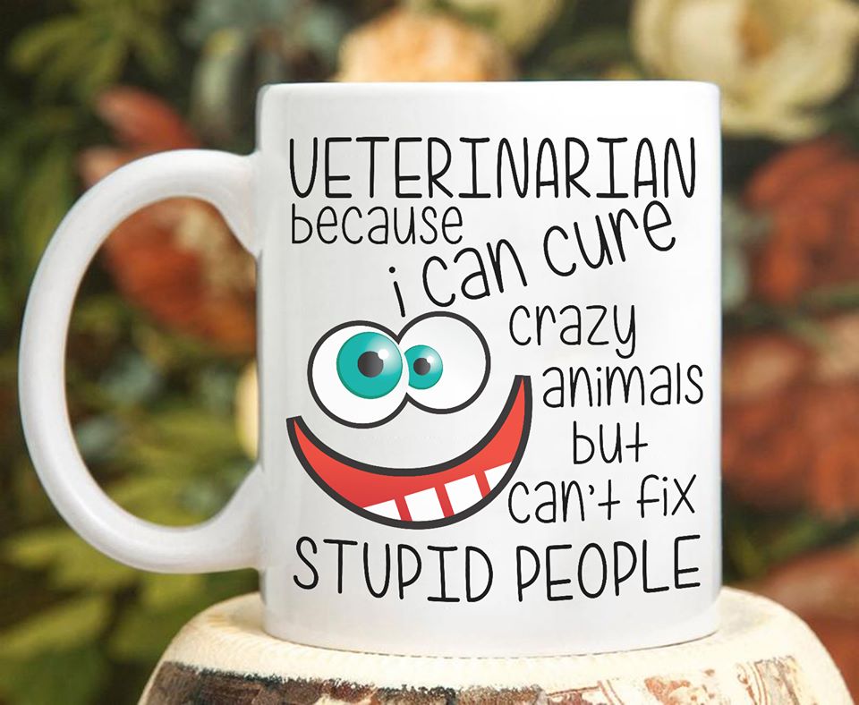 Veterinarian Because I Can Cure Crazy Animals But Can’t Fix Stupid People Mug