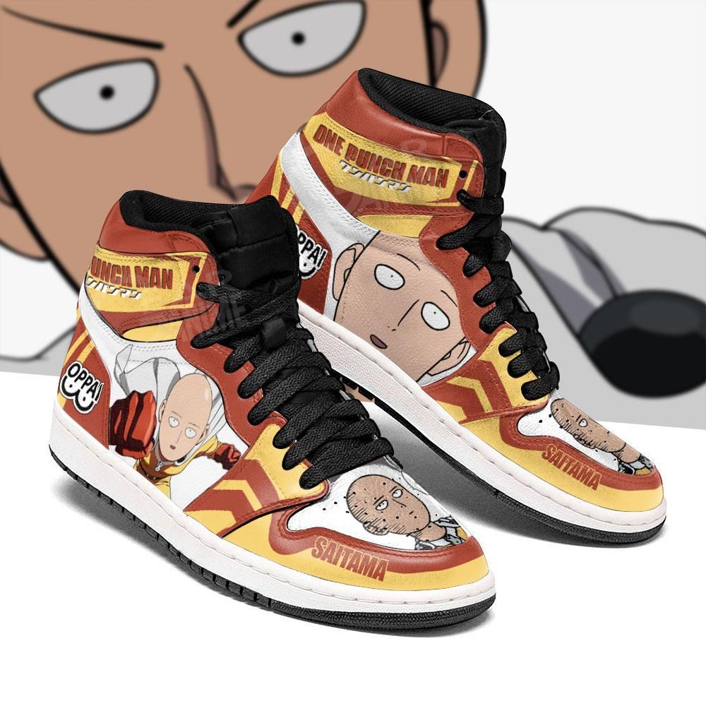 One Punch Man Sneakers Saitama Funny Face Custom Shoes Jordan Sneaker
