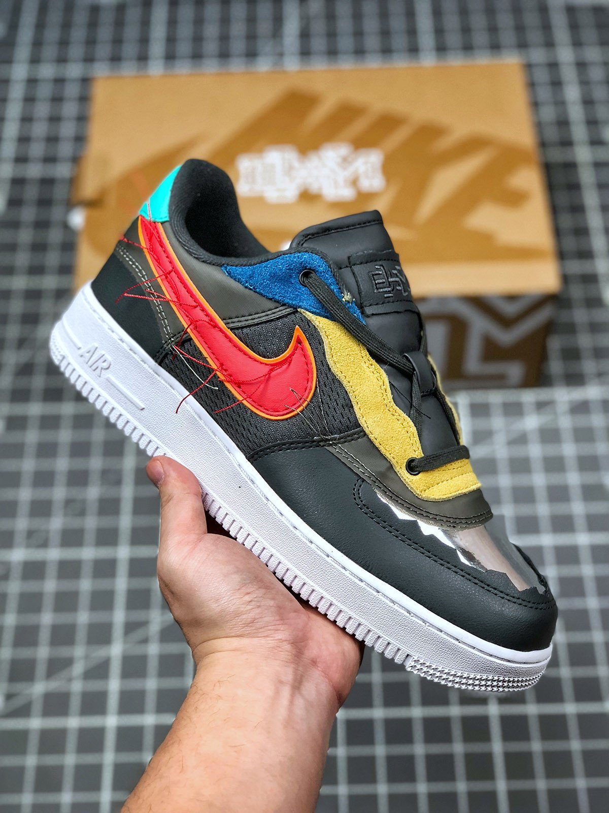 Nike Air Force 1 Low BHM BlueYellow-Red-Green 5340456