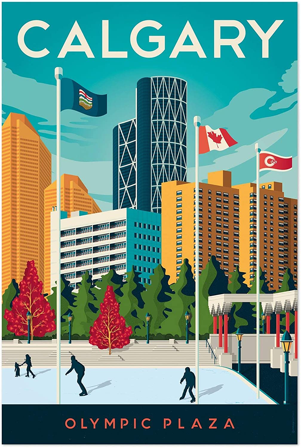 Visit To Calgary Olympic Plaza Travel To Canada  Poster Art Print      Home Decor Gift For Men Women Family Friend On Birthday, Xmas