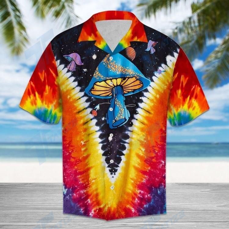 Psychedelic Art Magic Mushroom Trippy Hippie Tie Dye Hawaii Shirt Ha4829