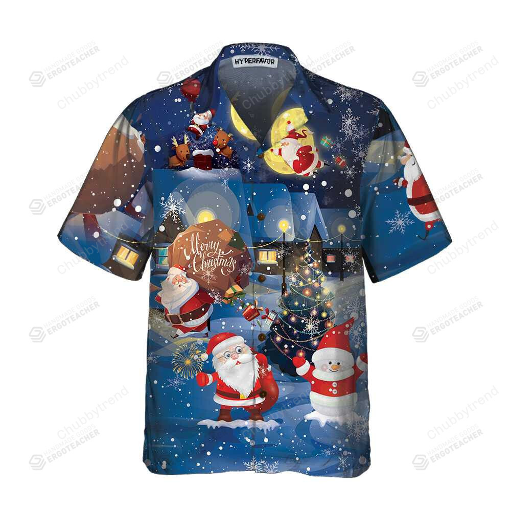 Merry Christmas Santa And Gifts Hawaii Shirt Ha54803