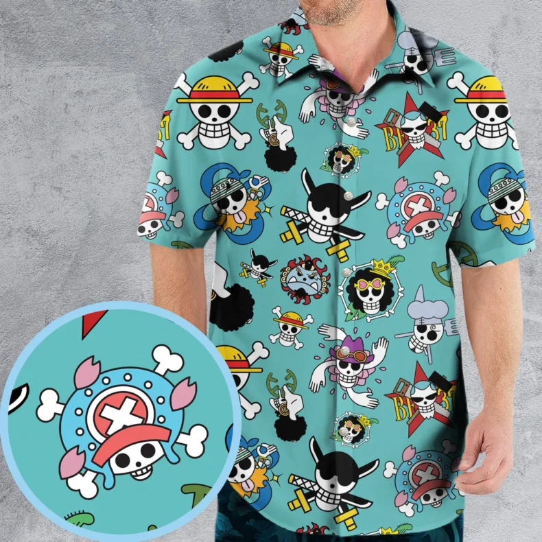 Strawhats Jolly Roger One Piece Hawaiian Shirt