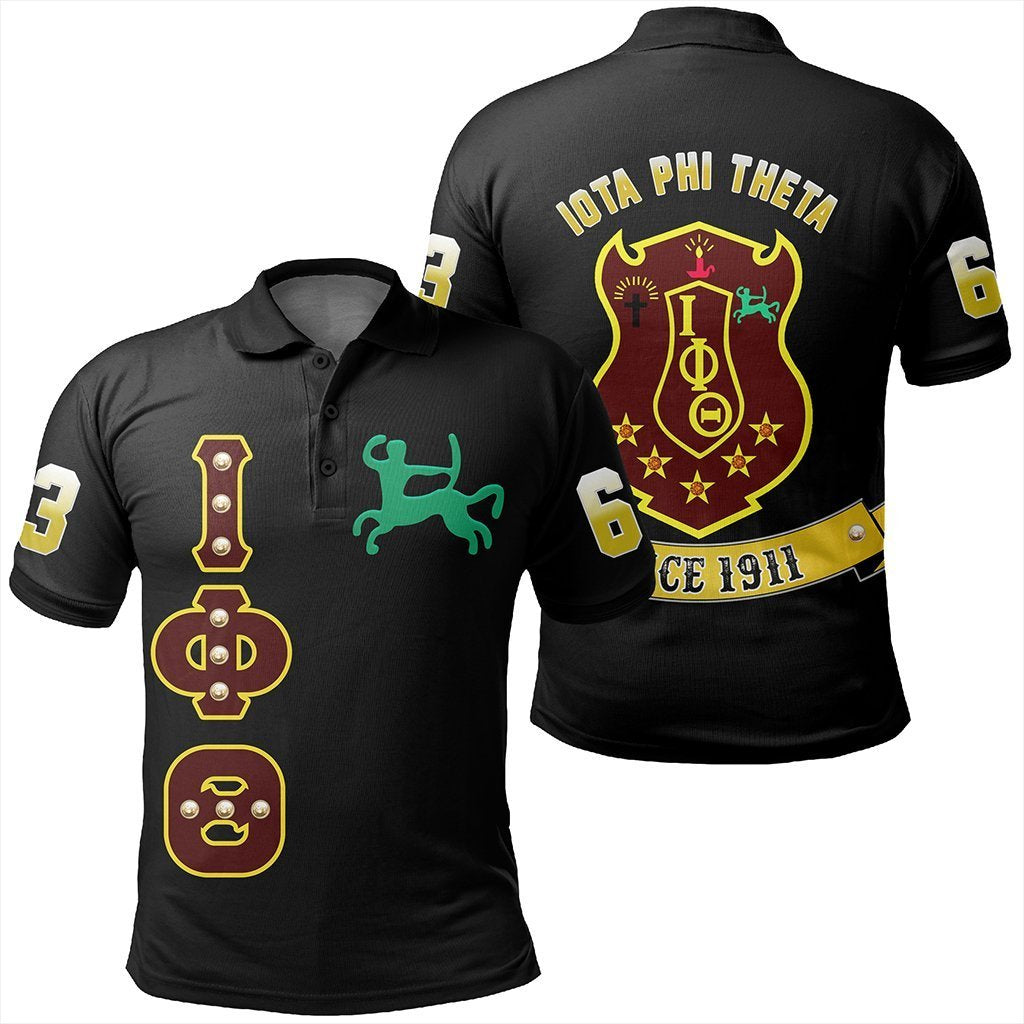 Greek Life Polo – Iota Phi Theta Crystal Black Polo Shirt