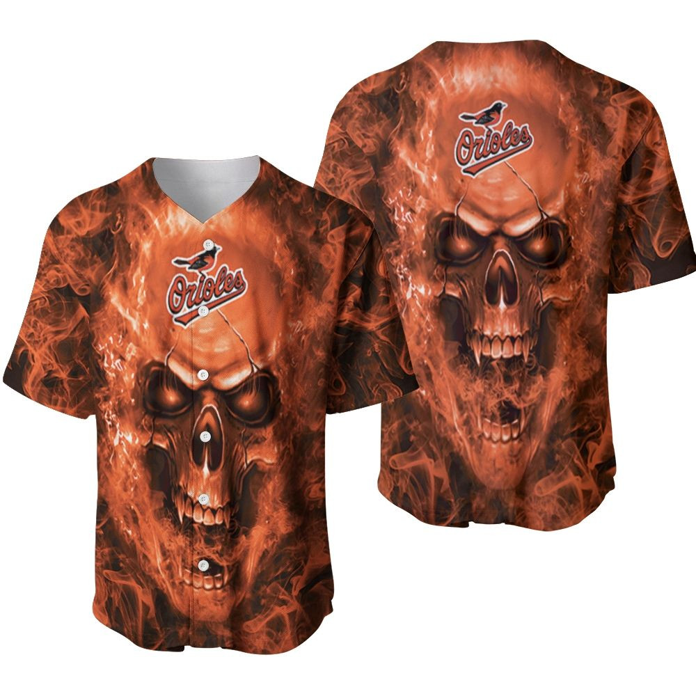 Baltimore Orioles MLB Fan Skull Baseball Jersey