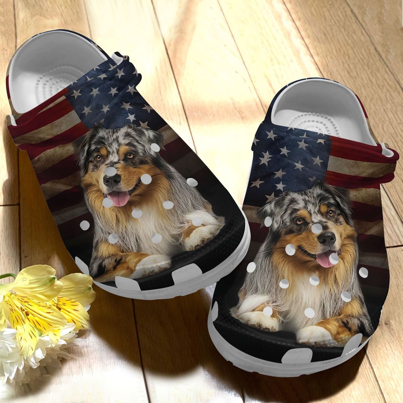 Australian Shepherd Personalized Clog, Custom Name, Text Cute Aussie, Fashion Style For Women, Men, Kid, Print 3D