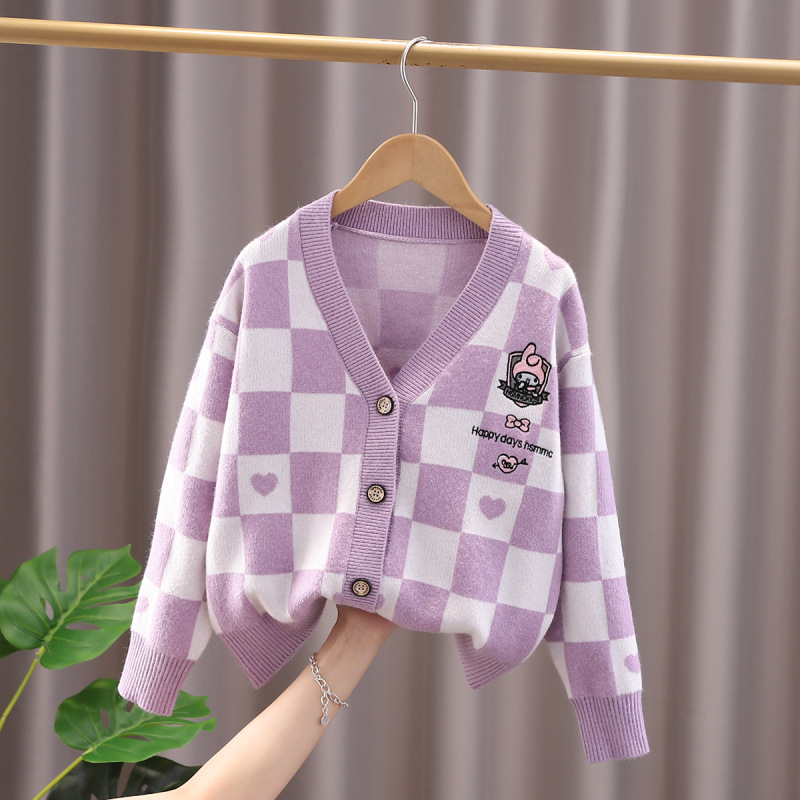 Children’s clothing girls knitted sweater cardigan plaid sweater coats Kids Autumn Winter woollen Baby Girls Cardigans Sweaters alx