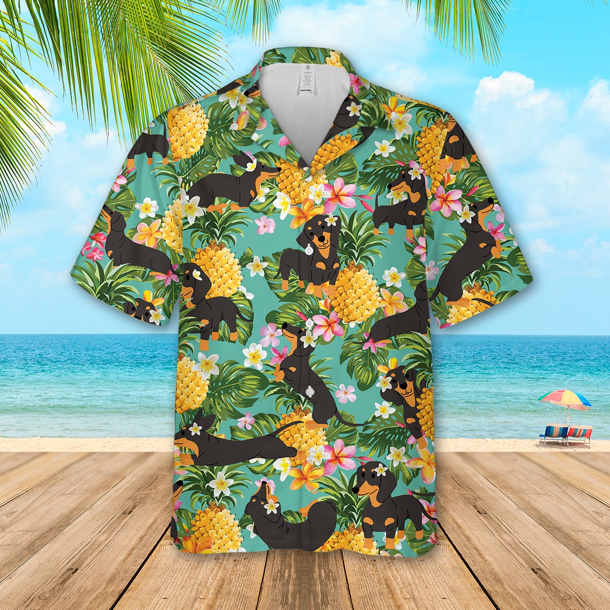 Dachshund Hawaii Tropical Shirt 4 Ha30386