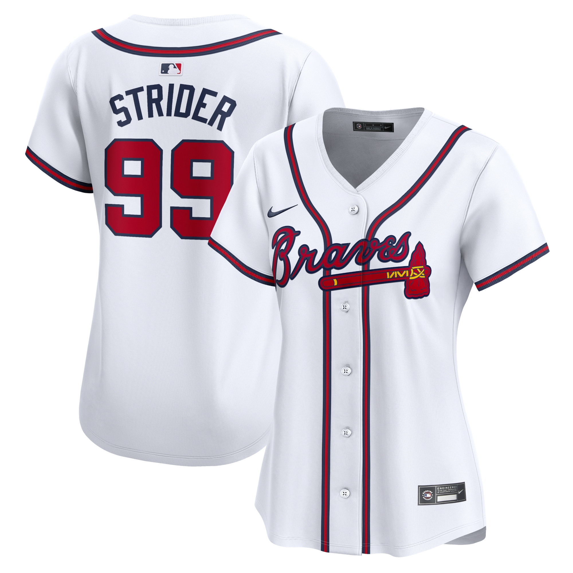 Spencer Strider Atlanta Braves Women's Home Limited Player Jersey – White