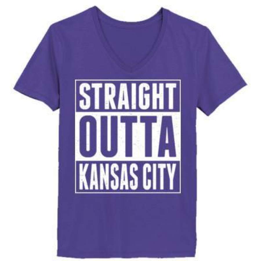 AGR Straight Outta Kansas City – Ladies’ V-Neck T-Shirt