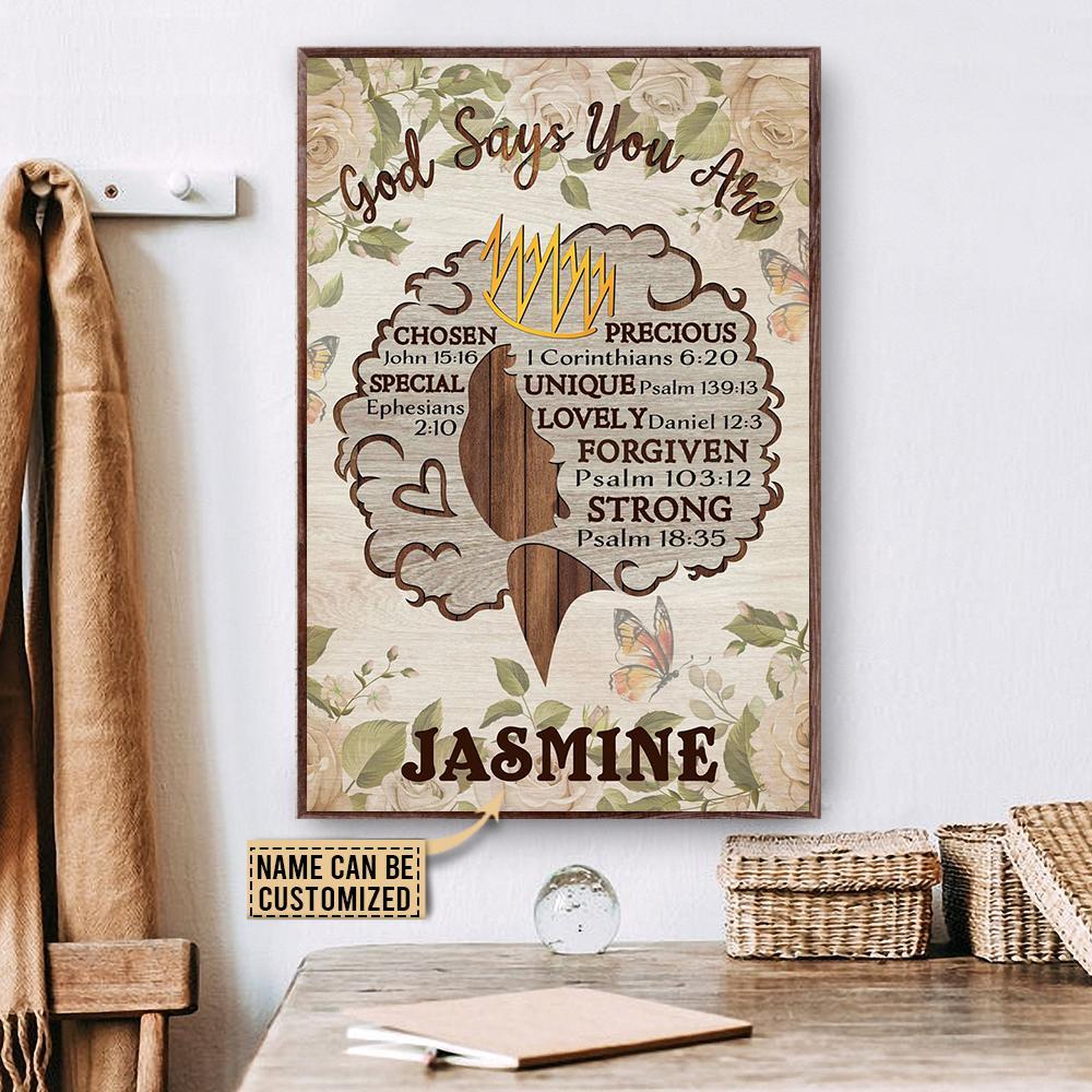 Personalized Canvas, Custom Canvas Prints Rosie Black Women God Says You Are Customized Poster And Canvas, Wall Decor, Wall Art, Canvas Instructure, Wall Art
