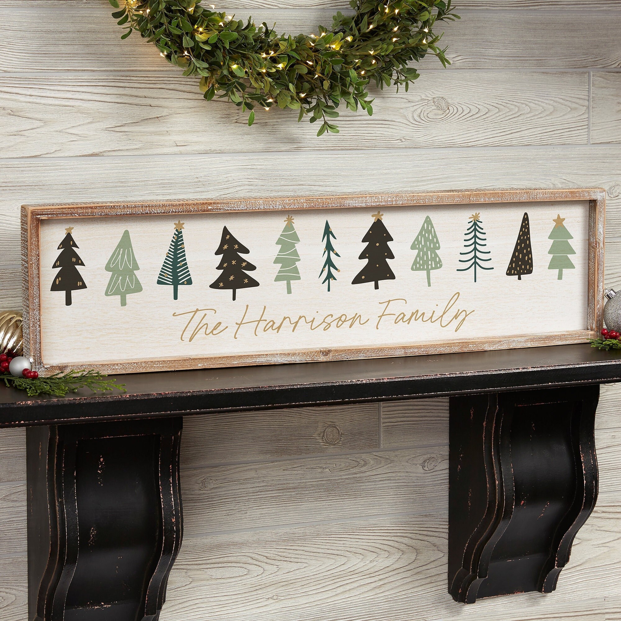 Christmas Aspen Personalized Framed Wood Wall Sign, Personalized Christmas Decor, Christmas Home Decor, Holiday Decor, Wall Decor