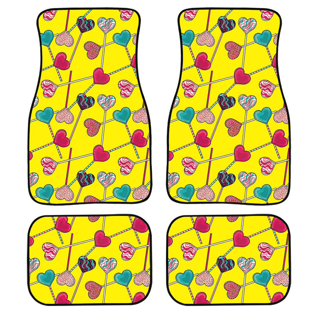 Retro Lollipop Print Front And Back Car Floor Mats, Front Car Mat