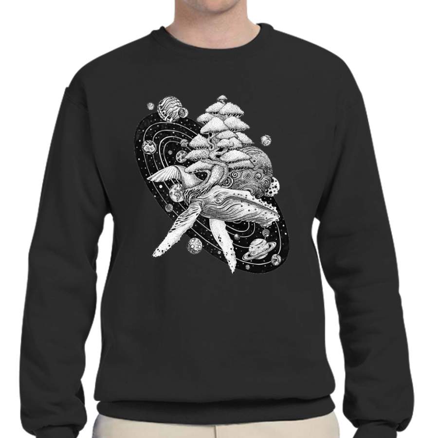 Space Whale Crew Neck Sweatshirt