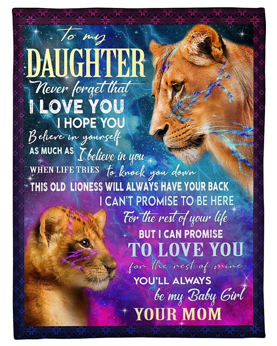 When Life Tries To Let You Down Lion Magical Sky Mom Gift For Daughter Fleece Blanket