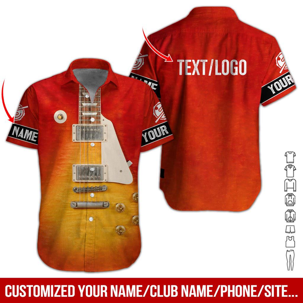 Love Electric Guitar Custom Name Hawaii Shirt For Men Women Ha1309