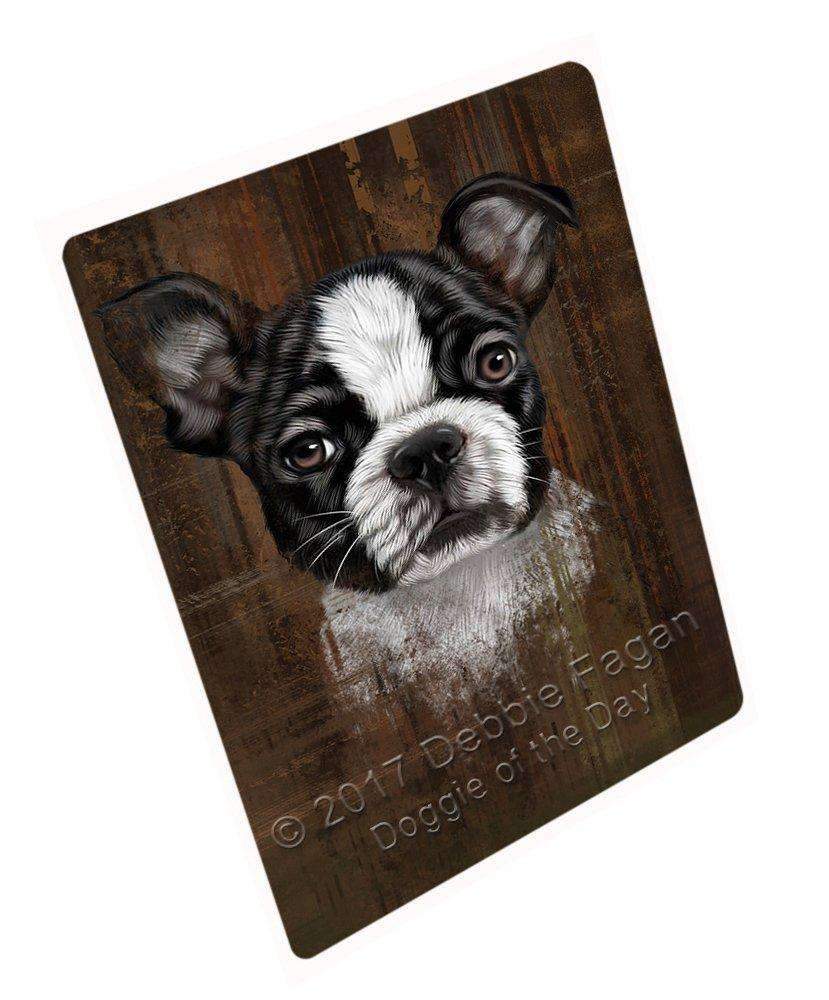 Rustic Boston Terrier Puppy Blanket Blnkt49962