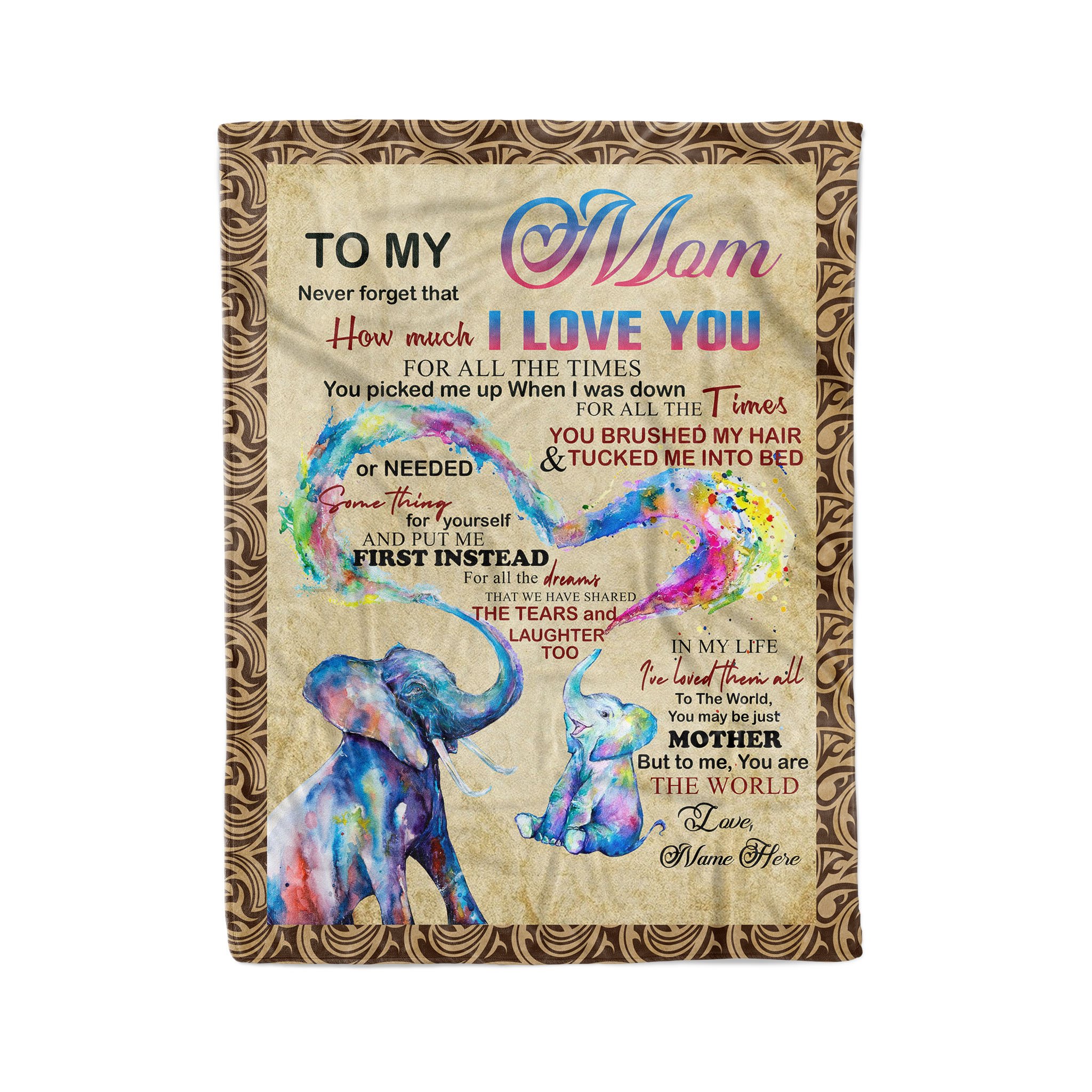 Mom Elephant I Love You Personalized Fleece Blanket To My Mom, Meaningful Mother’s Day Gift Chipteeamz – TNN276