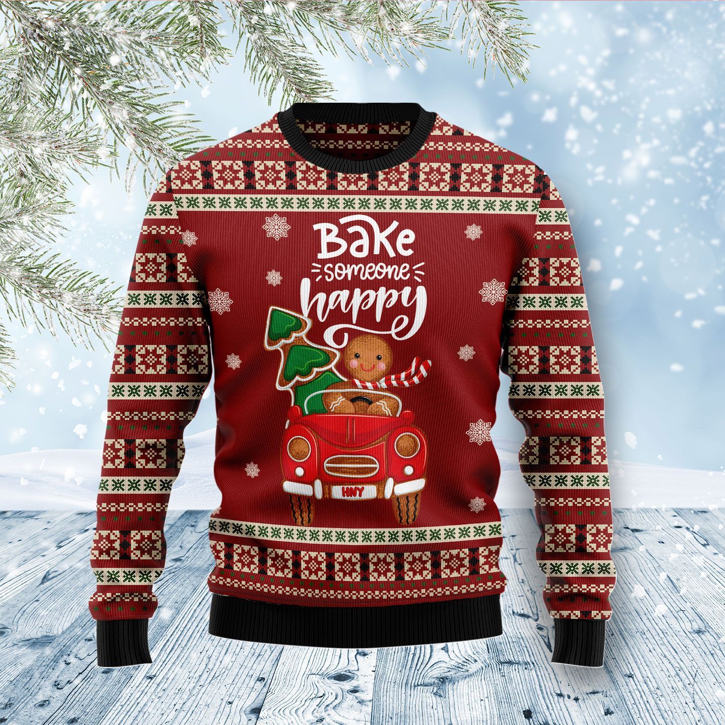 Bake Someone Happy Ugly Christmas Sweater | For Men & Women | Adult | Us5301