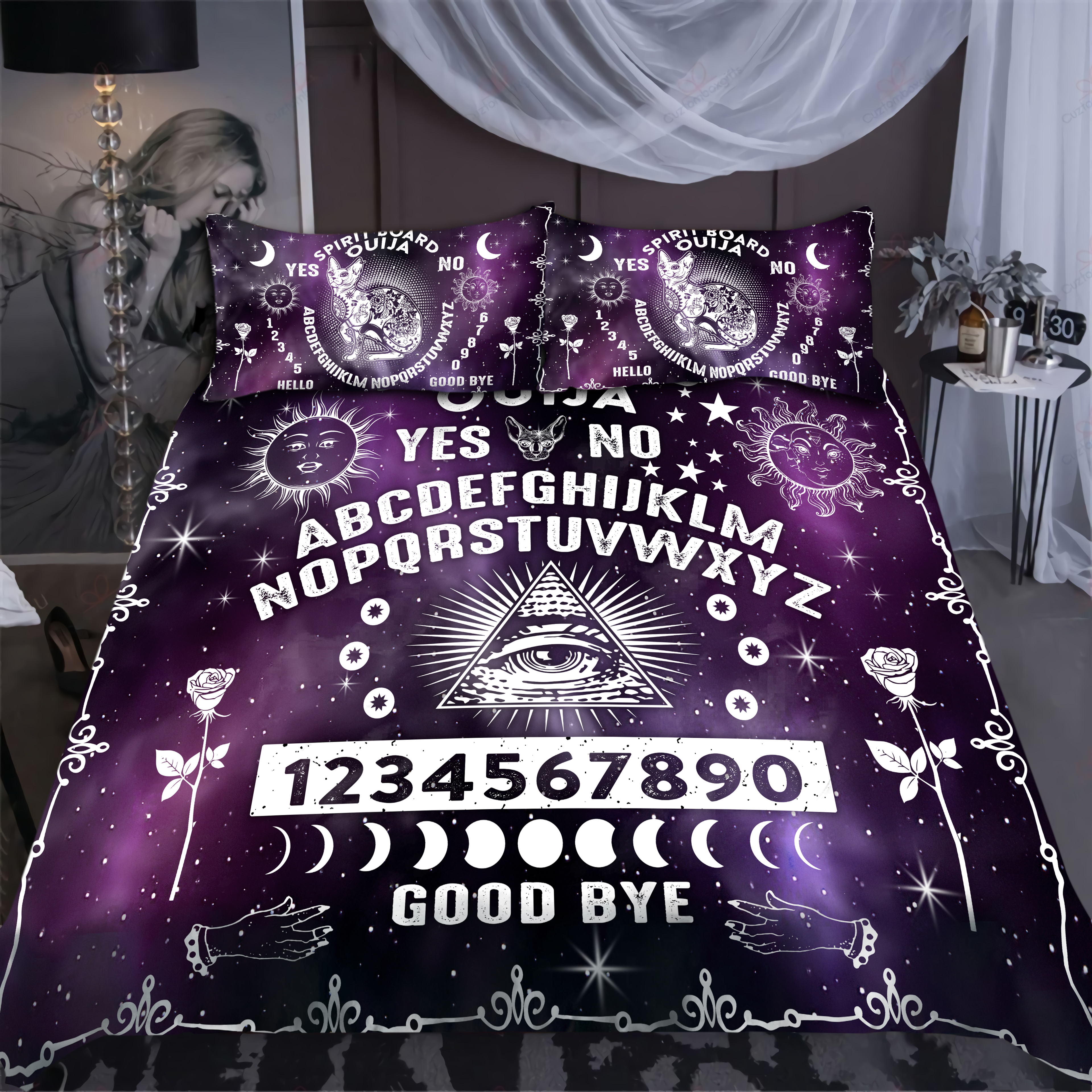 Wicca Raven All Over Printed Bedding Set Mei