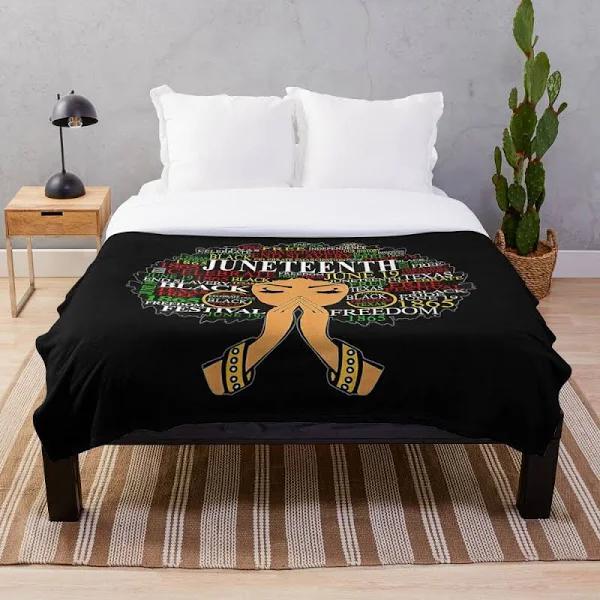 Juneteenth Black Queen Throw Blanket | Redbubble Juneteenth Blankets