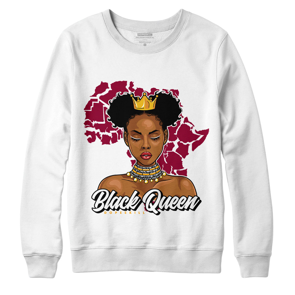 JD 3 Cardinal Red Dopeskill Sweatshirt Black Queen Graphic