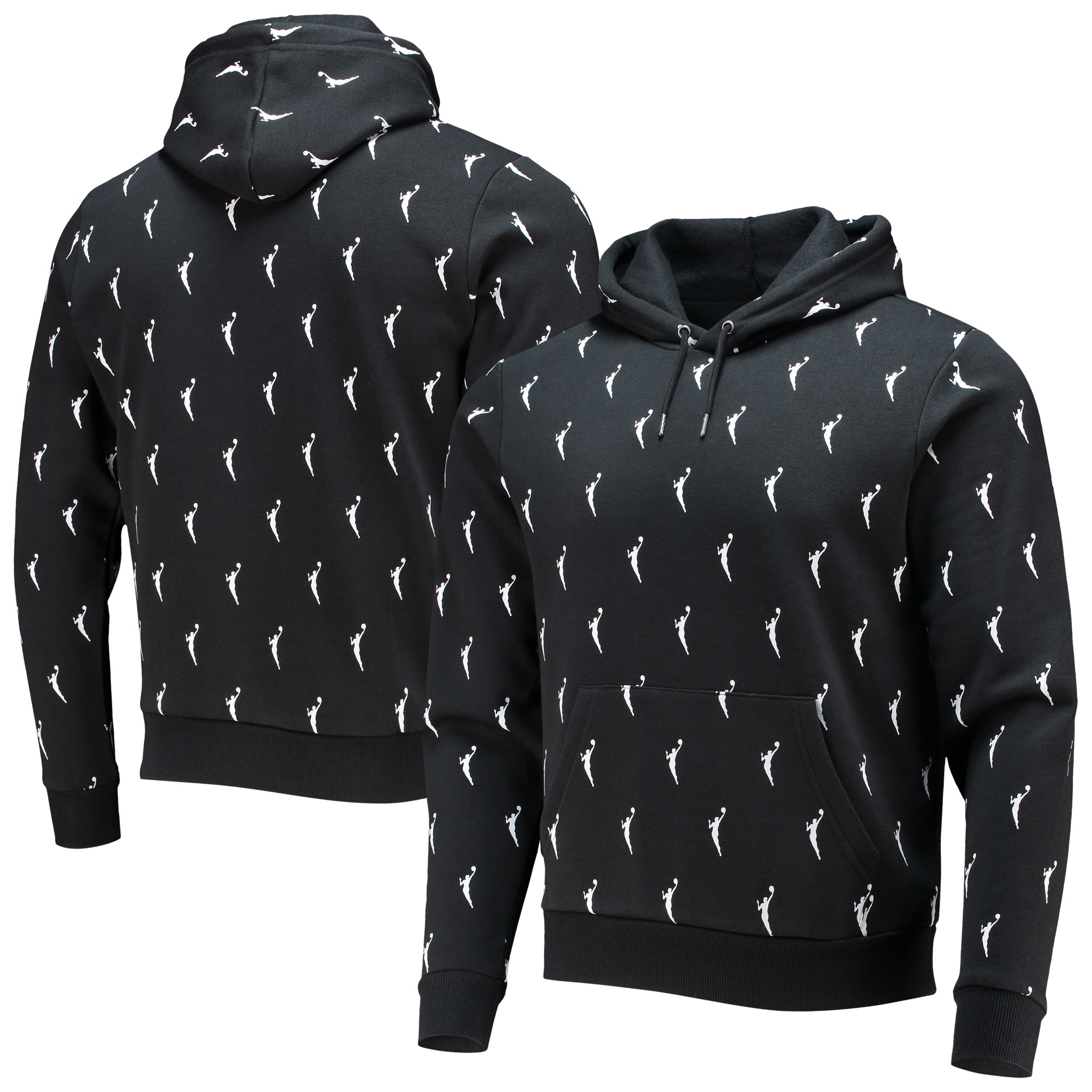 Wnba The Wild Collective Allover Logowman Pullover Hoodie – Black