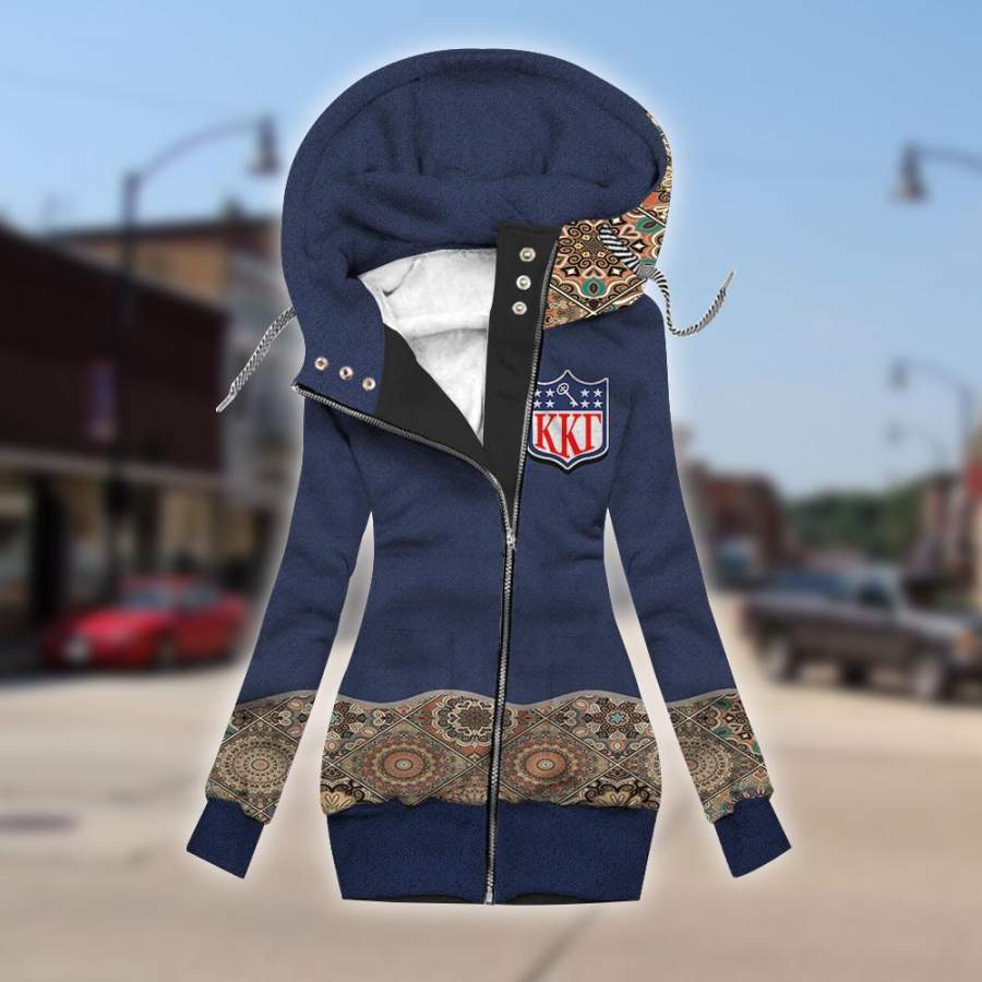 Kappa Kappa Gamma fleece sleeve zipper hoodie outerwear 1