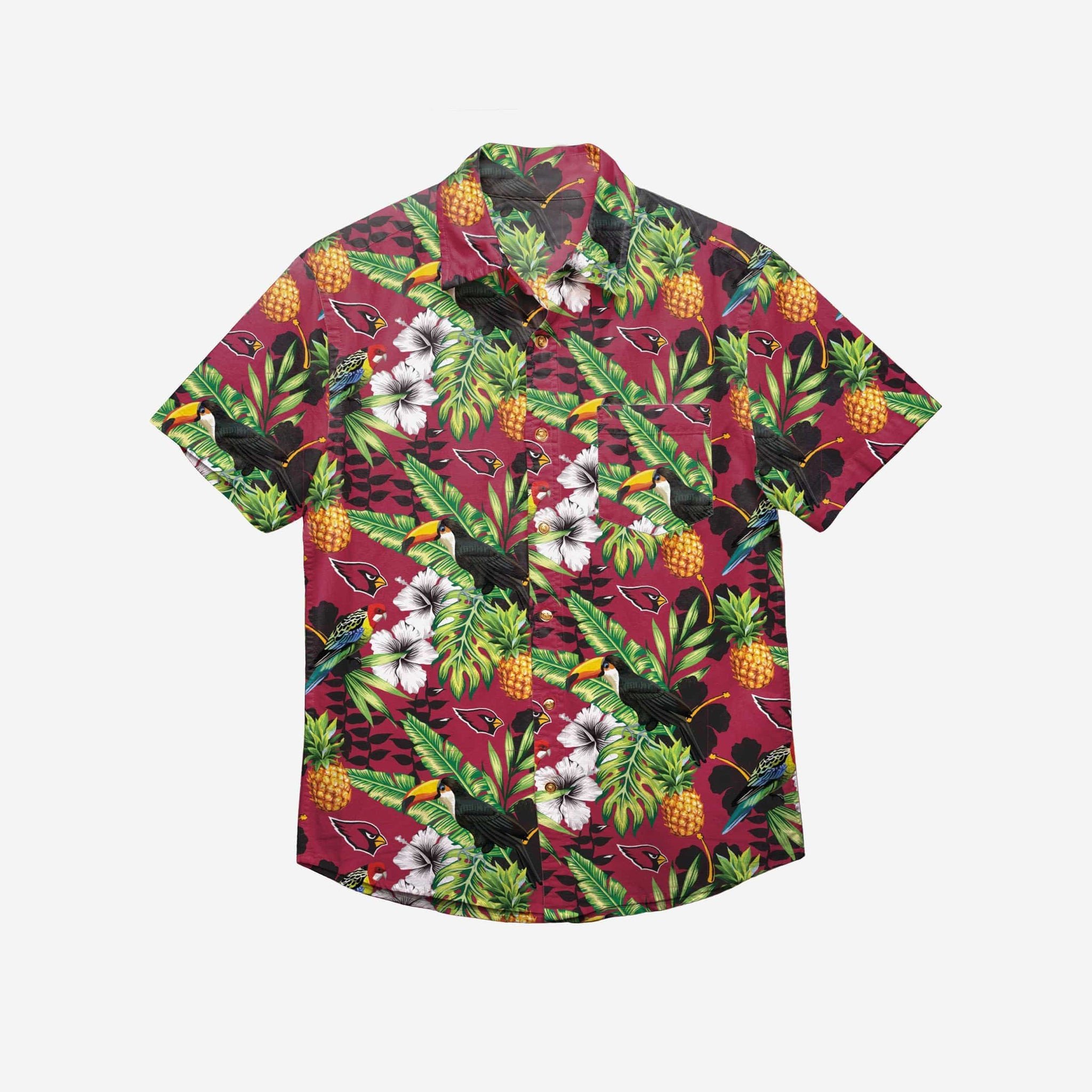 Arizona Cardinals Floral Button Up Hawaii Shirt Ha1682