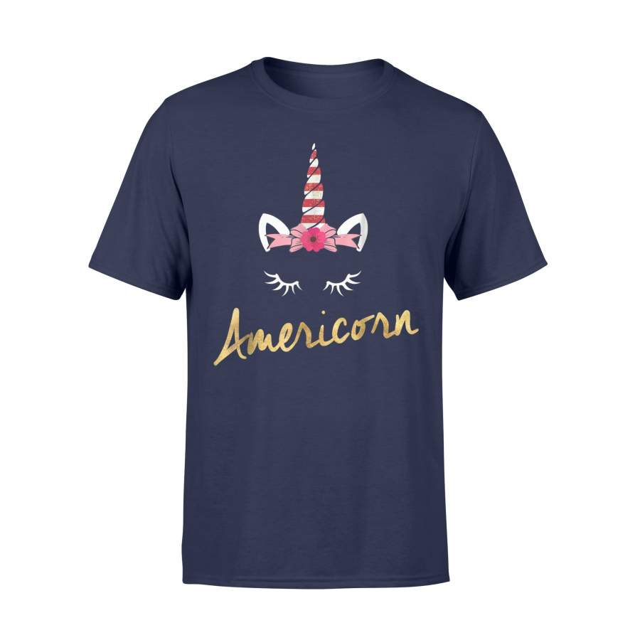 4th Of July Unicorn Face Americorn For Girls T Shirt