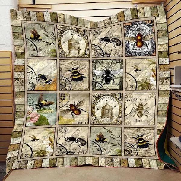 Animal Queen Bee Fleece Blanket Family Gift Home Decor Bedding Couch Sofa Soft And Comfy Cozy Cute Blanket