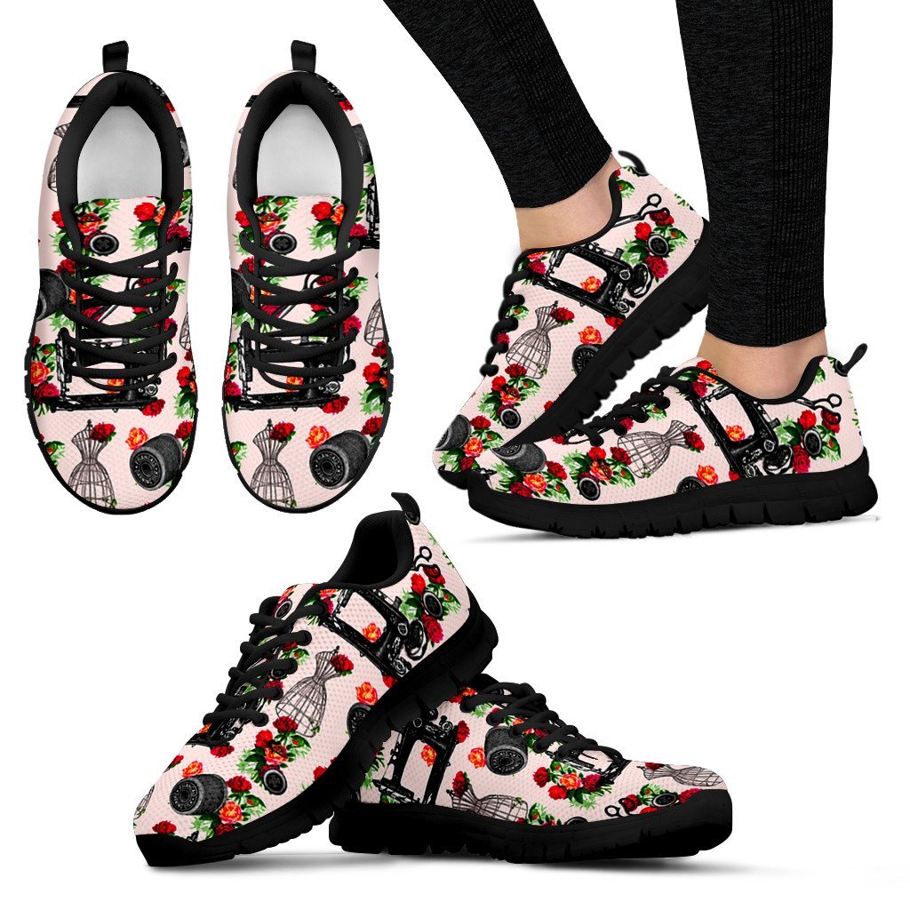Floral Sewing Machine Sneakers Buzz insect Store