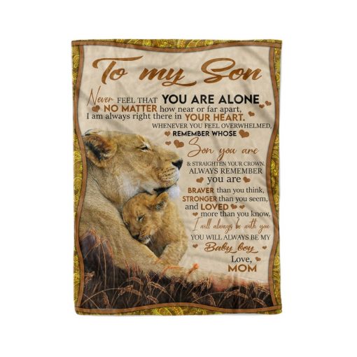 To My Son Lion Father Quilt Fleece Blanket