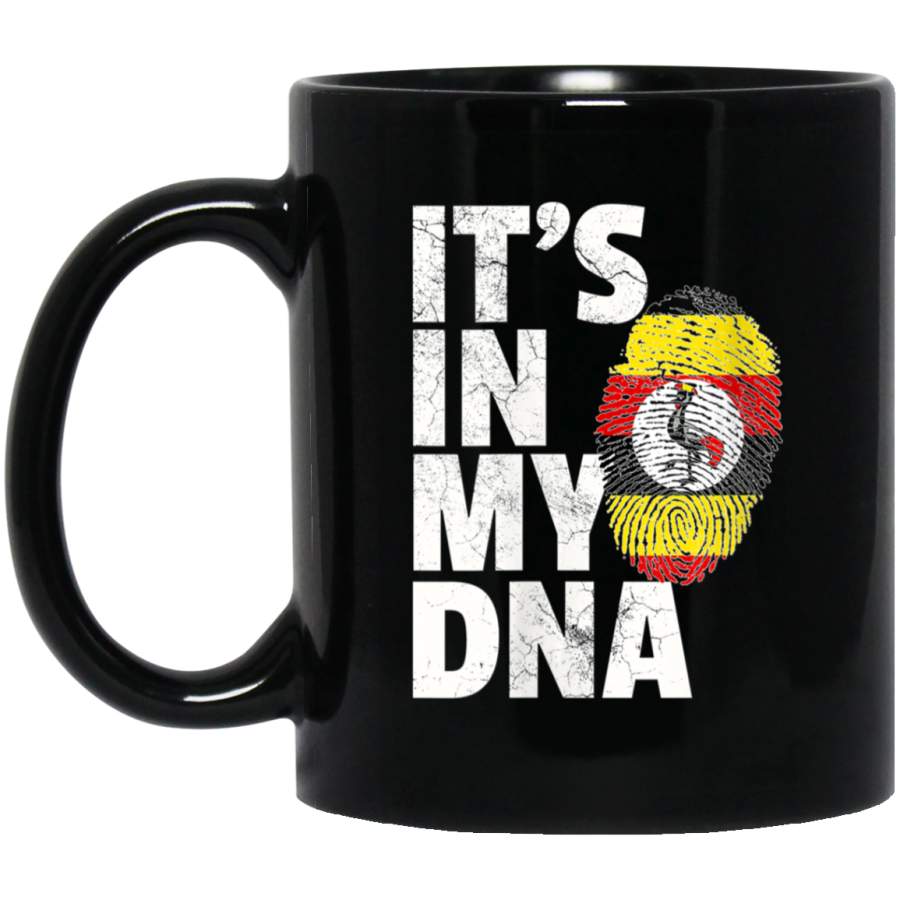 W IT’S IN MY DNA Uganda Flag Africa Gift Pride Men Women 11oz 15oz Black Mug Happy Easter Day Funny Colors Eggs Bunny Ears Peeps Cute