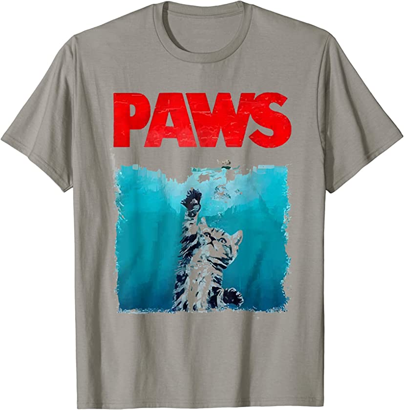 Paws-Jaws Cat Fun Shirt Funny Kitten Kittys T-Shirt