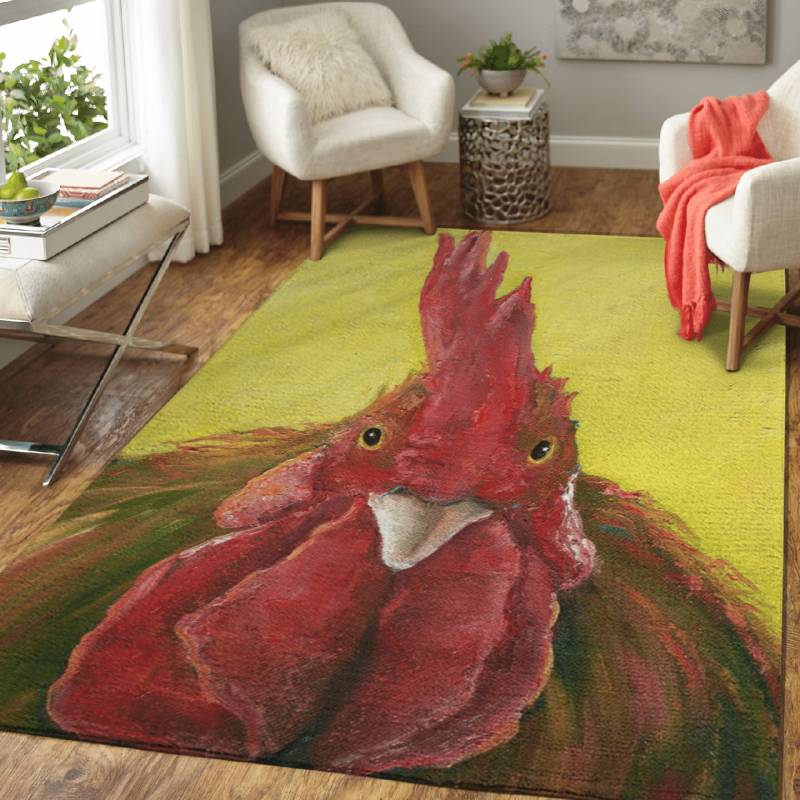 Rooster Portrait – Animals Area Rug Carpet