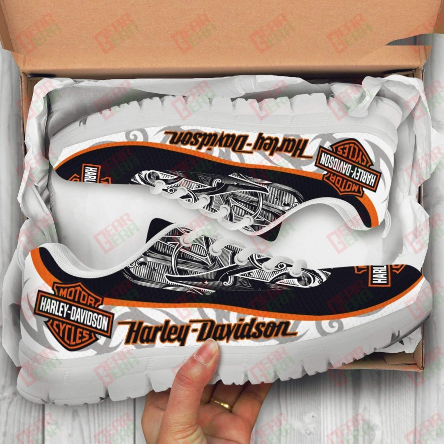 Harley Davidson Sneakers Mens Womens Motorcycle Lovers Custom Print Footwear Casual Riding Shoes GE194