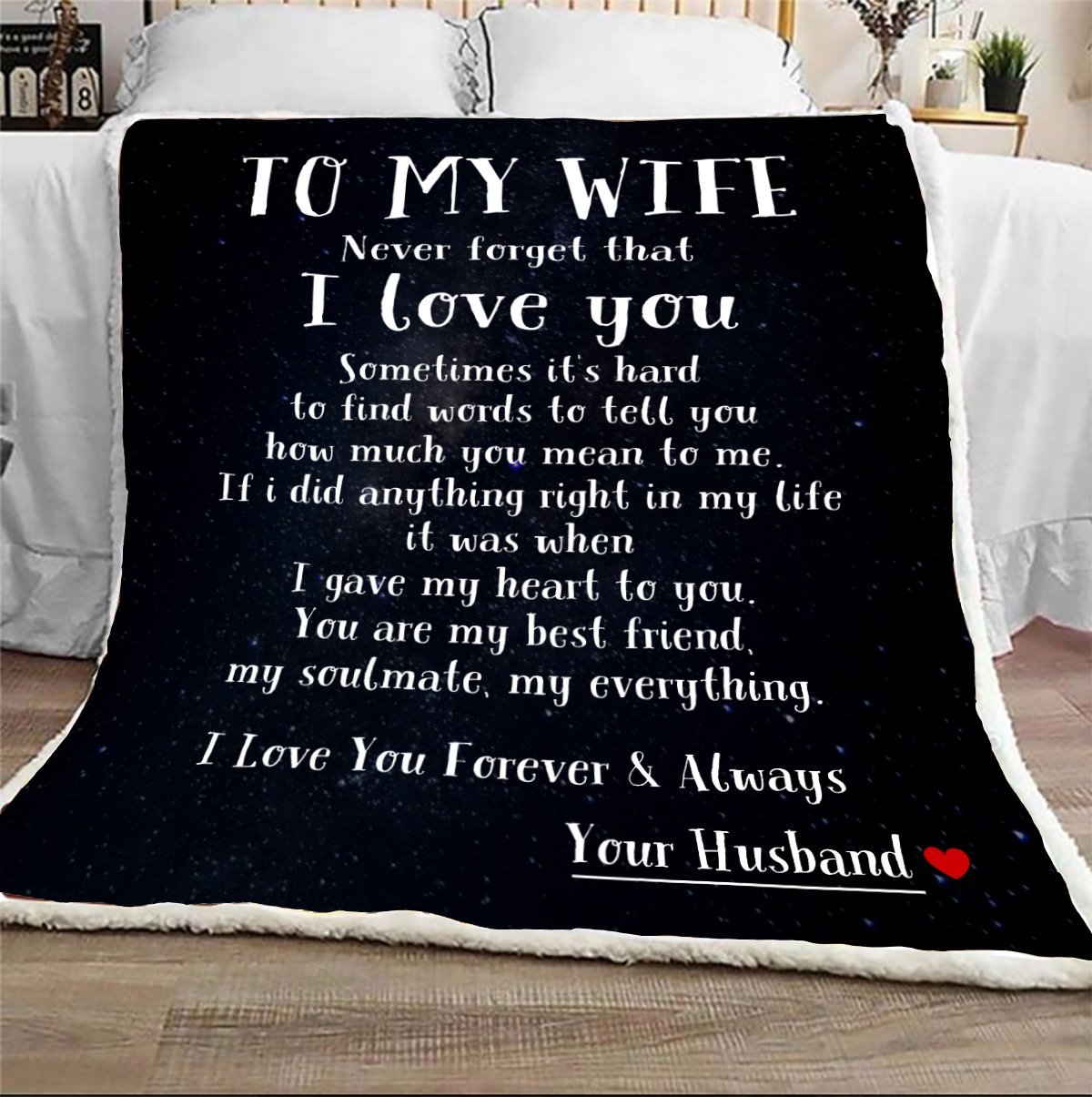 To my wife I gave my heart – blanket – Blanket for wife, Gifts for wife, best gift for wife, presents for wife, Christmas gift for wife, meaningful gift for wife