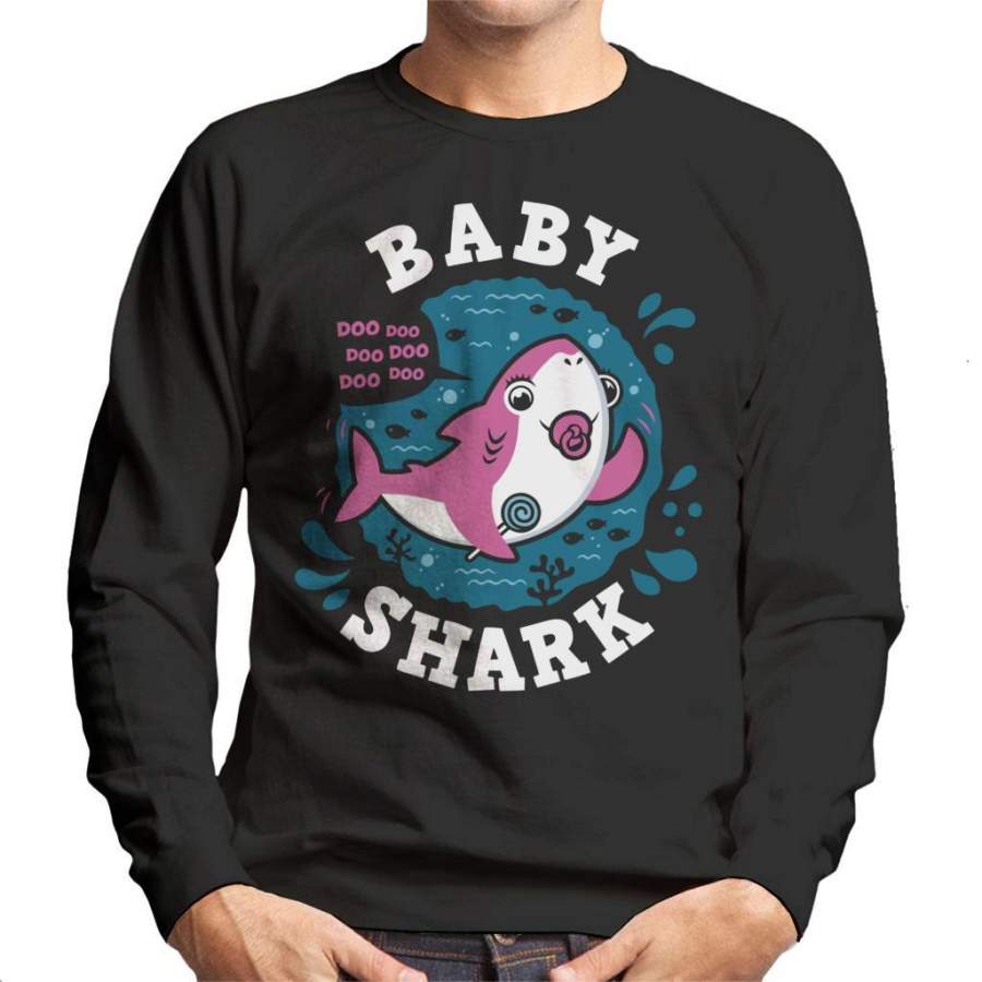 Baby Shark Family Girl Pacifier Men’s Sweatshirt