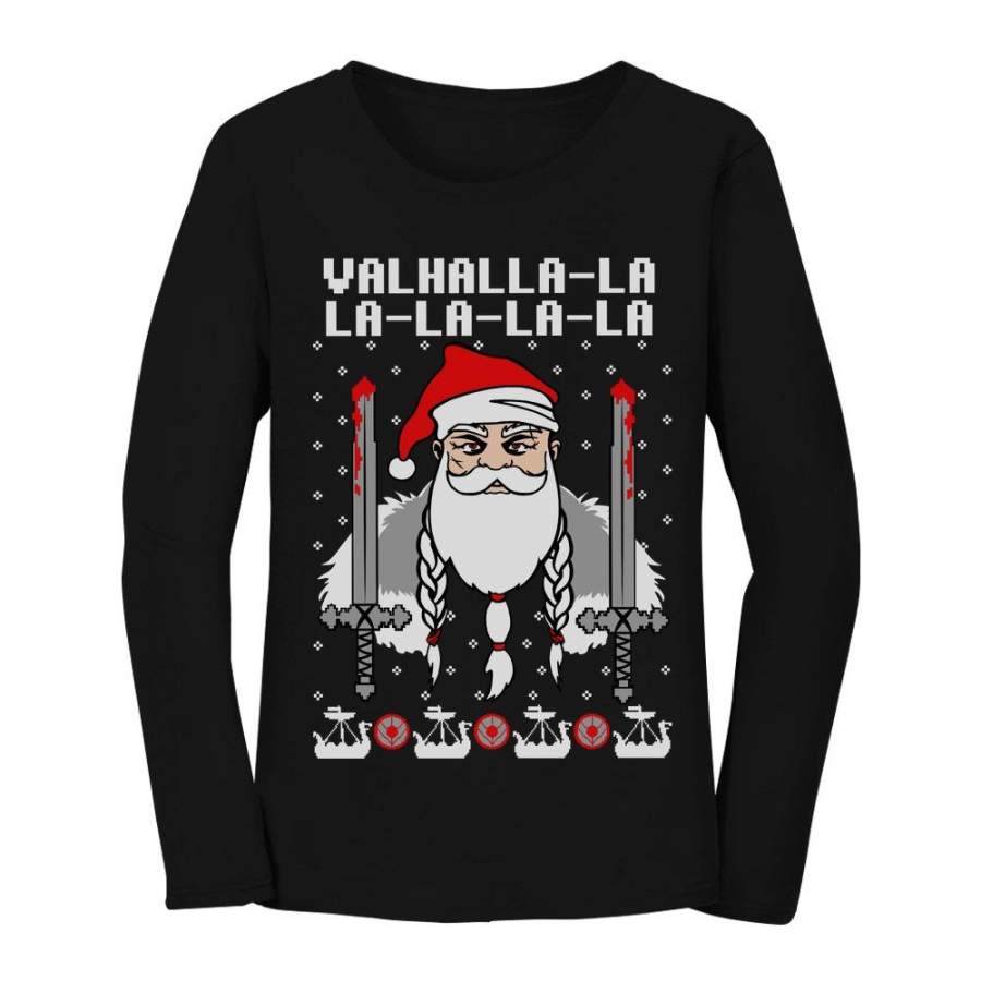 Viking Nordic God Valhalla Ugly Christmas Sweater Women Long Sleeve T-Shirt