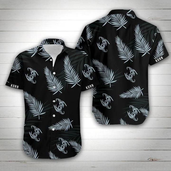 Korn Band Floral Hawaii Graphic Print Short Sleeve Hawaii Casual Shirt Ha80062